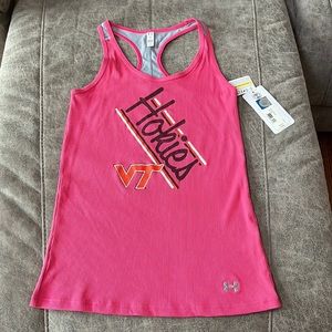 NWT UA Virginia Tech Tank Top Breast Cancer Pink Size Large